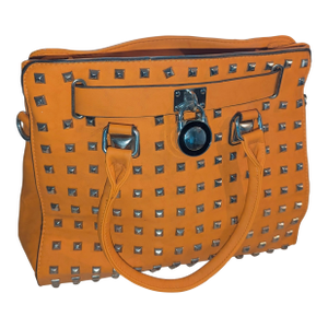 Late 1990s Studded Camel Colored Large Tote