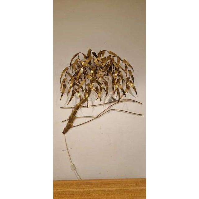 Palm tree wall light by Daniel D'haeseleer, 1970s. This piece is attributed to the mentioned designer/maker. It has no...