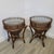 Pair Mid-Century McGuire Style Rattan End Tables With Spiked Gallery Rims For Sale - Image 11 of 12