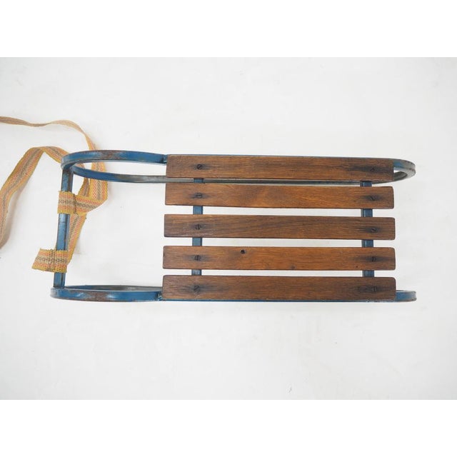 1920s Vintage Children's Sleigh in Steel and Wood, 1920 For Sale - Image 5 of 15