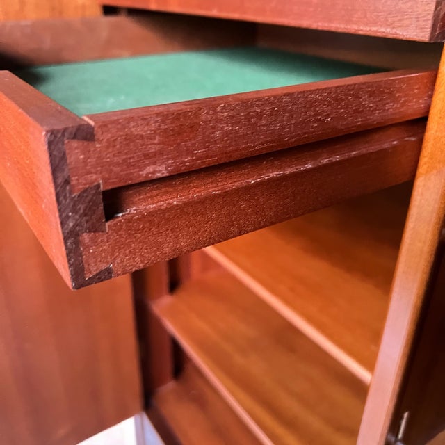 Brown Danish Art Deco Buffet with Brass Applications, 1940s For Sale - Image 8 of 14