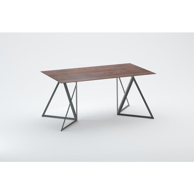 Steel Stand Table 160 in Walnut by Sebastian Scherer For Sale - Image 9 of 16