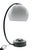 Spage Age table lamp with round white marble base with chrome-plated metal tray, slim curved and bent chrome-plated metal...