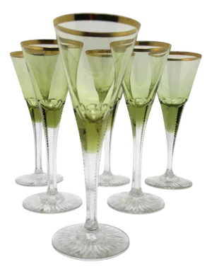 Art Nouveau Art Deco Sherry Glasses, Set of 6