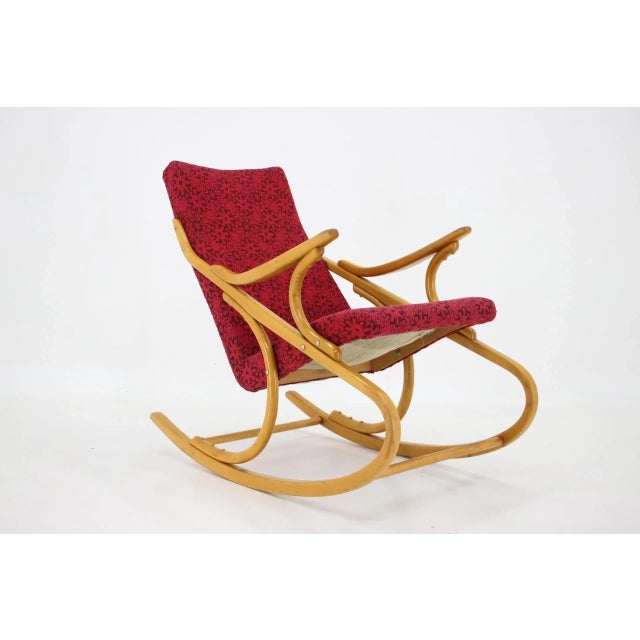 Beech Rocking Chair attributed to Ton from Thonet, Czechoslovakia, 1970s For Sale - Image 12 of 12