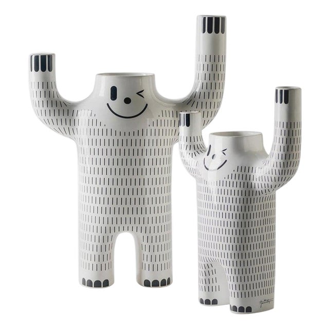 Glazed Happy Susto Vases from Jaime Hayon, Set of 2 For Sale
