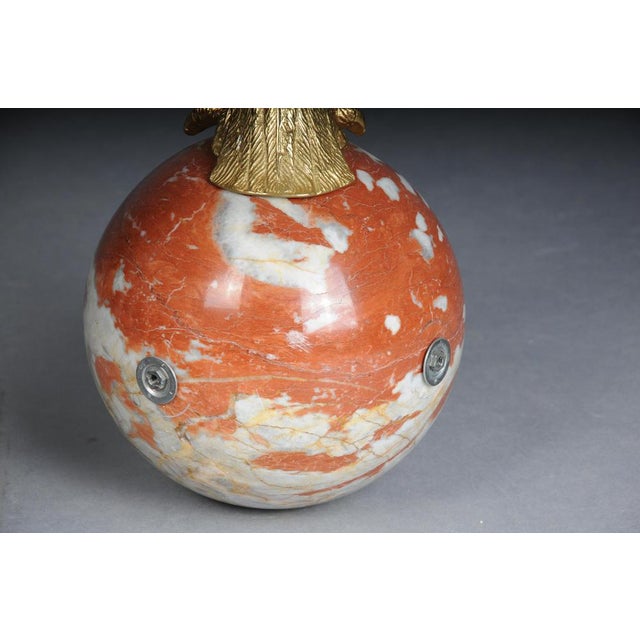 Metal Large Imperial Brass Eagle Figures on Marble Spheres, Set of 2 For Sale - Image 7 of 17