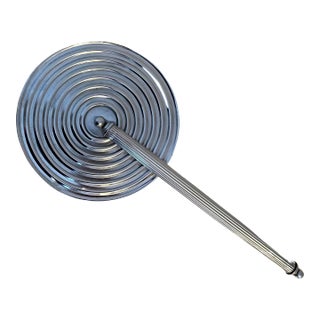 Silver Hand Mirror with Radial Groove Back For Sale