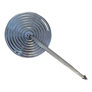 Silver Hand Mirror with Radial Groove Back