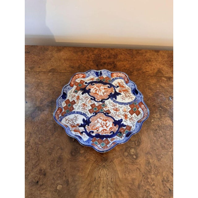 Wonderful quality antique Japanese imari dish, having a quality antique Japanese imari dish, decorated with birds,...