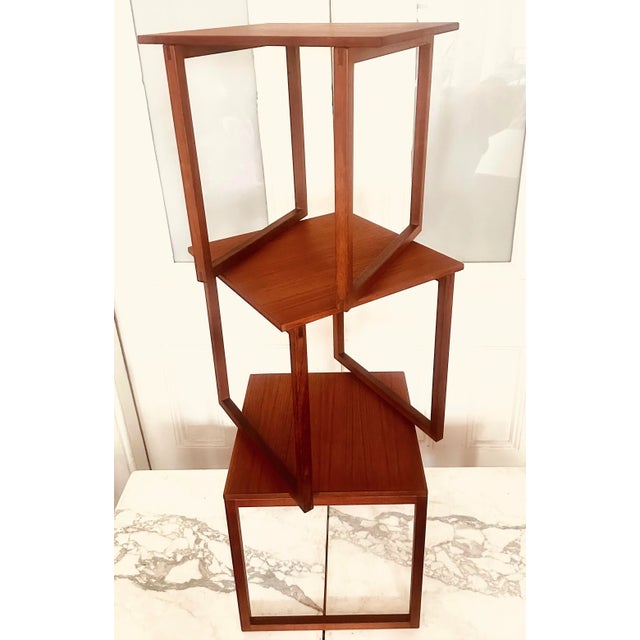 Kai Kristiansen Cube Nesting Tables in Teak Set of 3 Model 33 1960s Danish Modern For Sale - Image 9 of 12