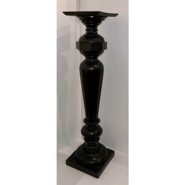 Vintage Ebony Finished Wood Balustrade Pedestal For Sale - Image 4 of 4