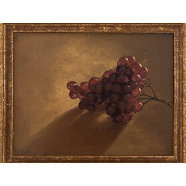 Early 20th Century Vintage Still Life of Grapes, Oil Painting on Board, Newly Framed For Sale - Image 5 of 9