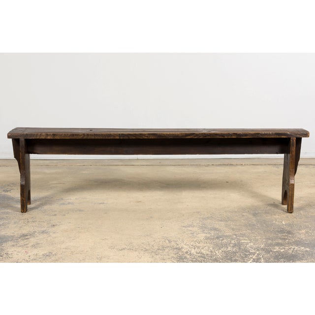Late 19th Century French Provincial Rustic Pine Farmhouse Bench For Sale - Image 16 of 17