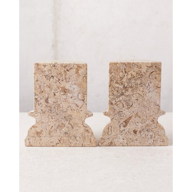 Fossilized Stone Bookends For Sale - Image 4 of 9
