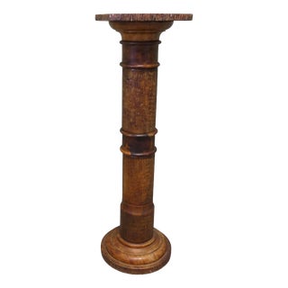 Honey-Coloured Marble Pedestal Column For Sale