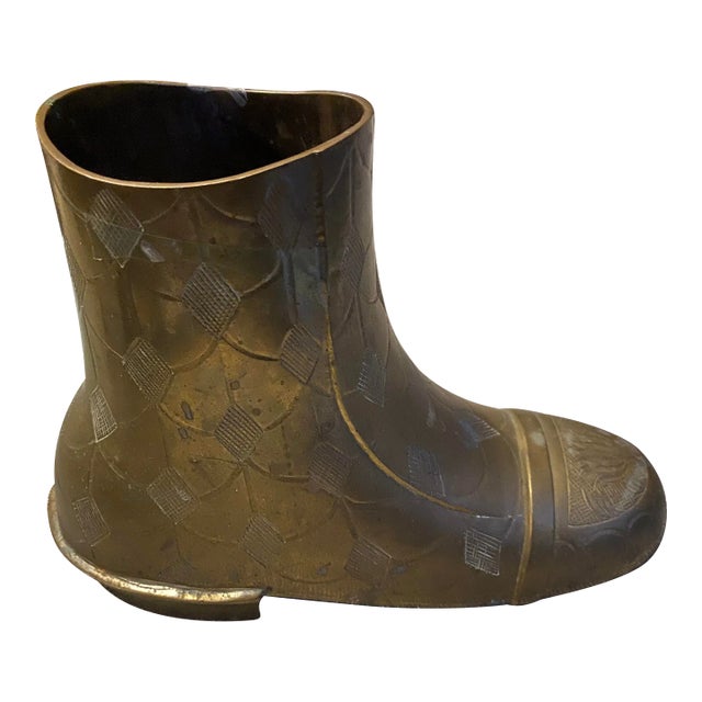 1970s Brass Boot Vase For Sale