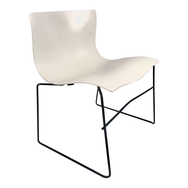 Knoll Massimo Vignelli Handkerchief Stacking Chair in Black & White