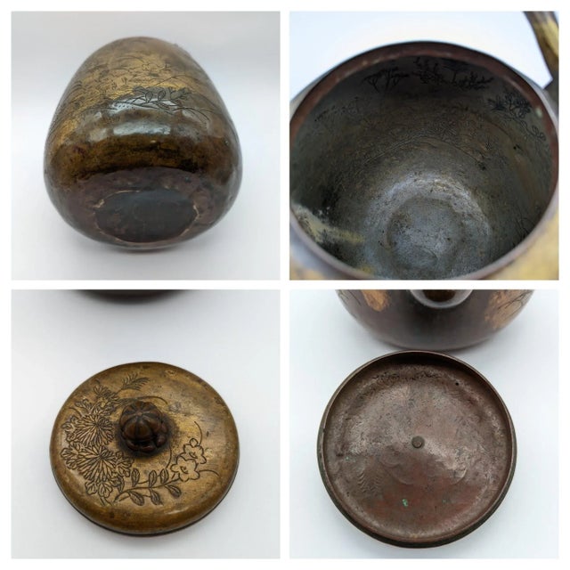 Antique Edo Period Bronze Water Pitcher in Sen Rikyu's Style For Sale - Image 9 of 13