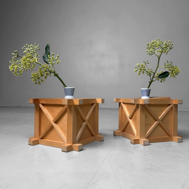 Japanese Shinto Sakaki Flower Stands in Kiso Hinoki Wood, 1970s, Set of 2 For Sale - Image 6 of 16