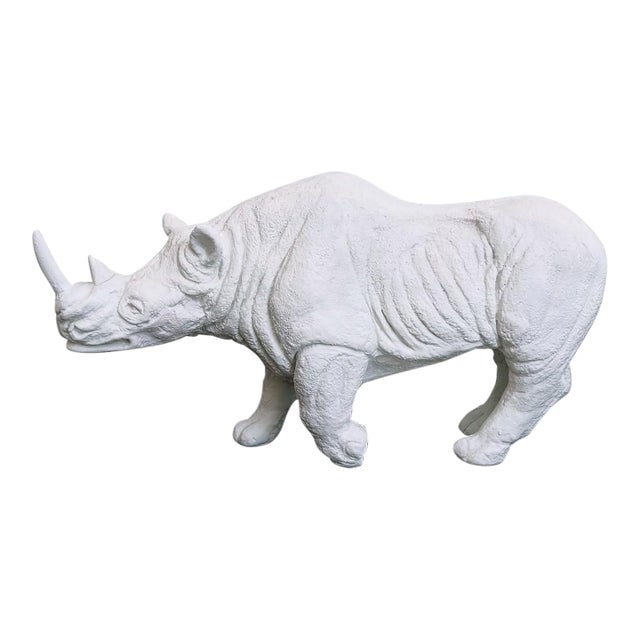 Plaster Rhinoceros Sculpture, C1970 For Sale