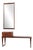 Vintage Danish Rosewood Bench with Drawers and Mirror by Kai Kristiansen, 1960s, Set of 3 For Sale