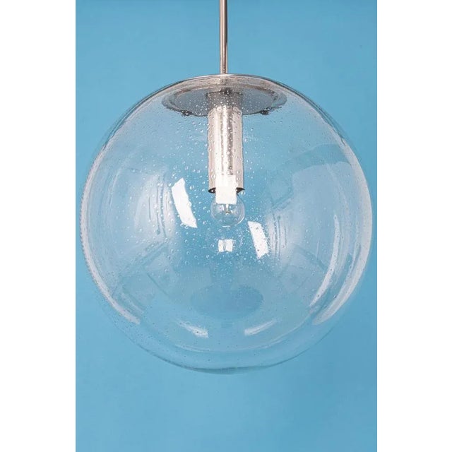 Large Limburg Chrome with Clear Glass Ball Pendant, Germany, 1970s For Sale - Image 11 of 12