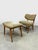 Set of Vintage Wingback Easy Chair with Ottoman by Herta-Maria Witzemann Schörle and Gölz Stuttgart, 1950s For Sale - Image 4 of 7