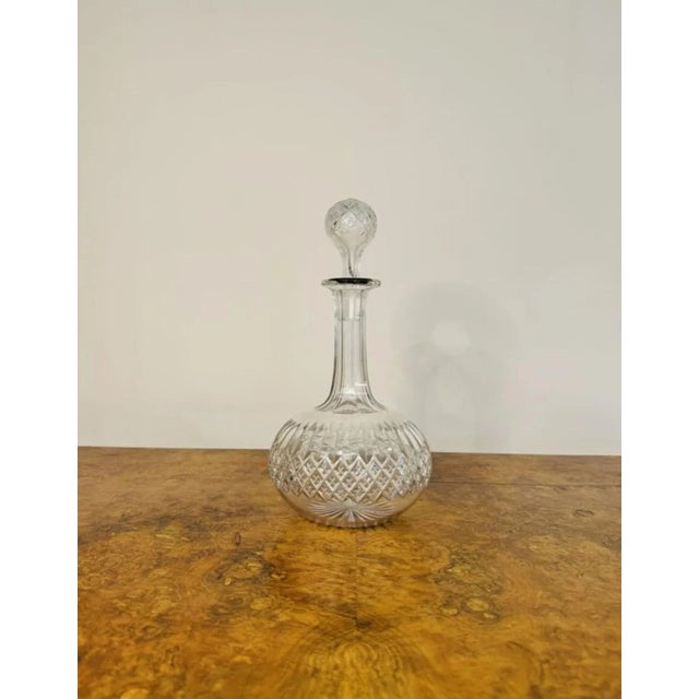 Antique Victorian Cut Glass Decanter, 1880 For Sale - Image 4 of 4