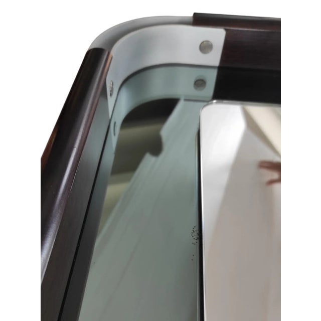 Vintage Square Mirror with Chrome Frame, 1970s For Sale - Image 4 of 10