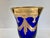 Mid 20th Century Vintage Horchow 24Kt Gold Cobalt Blue Crystal Wine/Water Glass Goblets - Set of 4 For Sale - Image 5 of 12