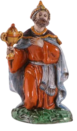 Italian Hand Painted Glazed Ceramic Figurine - Holiday Decor