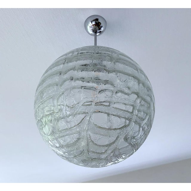 Large Brutalist Glass Pendant Light from Doria, 1970s For Sale - Image 17 of 18