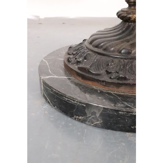 Pair of Bronze Electrified Standing Menorah Candelabras For Sale - Image 11 of 13