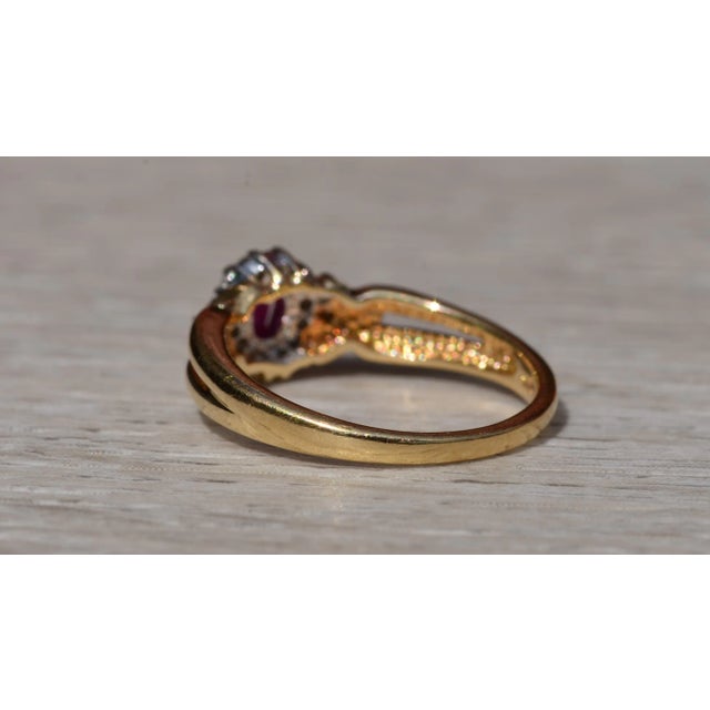 1980s The Sidnee: Ladies 14K Ring set with Ruby and Diamonds For Sale - Image 5 of 10