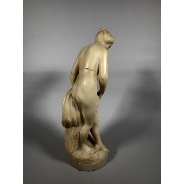 19th Century Sculpture, Diana at her Bath after Falconet (1757) - 65 cm - Siena yellow marble For Sale - Image 5 of 7