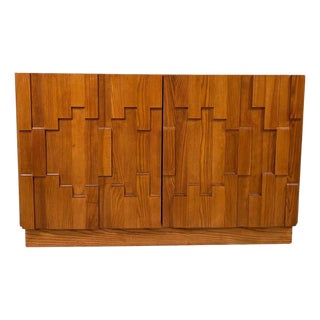 Vintage Italian Brutalist Sideboard For Sale