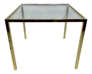 Vintage Modern Brass & Glass Side Table