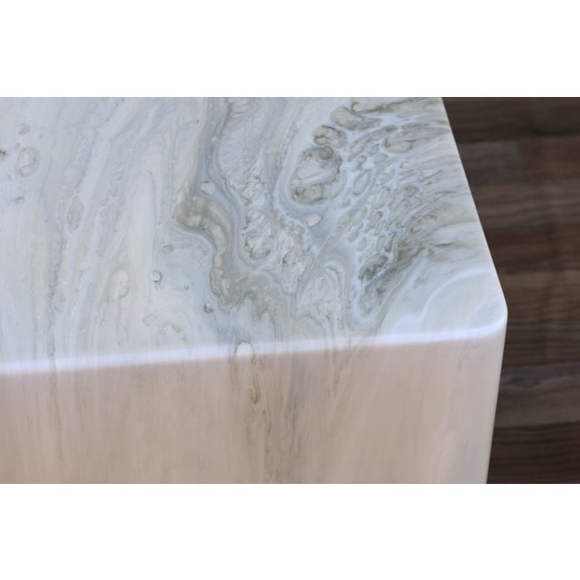 Vintage 1970s Italian Faux Marble Coffee Table | Willy Rizzo Mid-Century Modern For Sale - Image 14 of 18