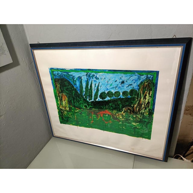Mario Schifano, Landscape, 1970s, Color Lithograph, Framed For Sale - Image 3 of 17
