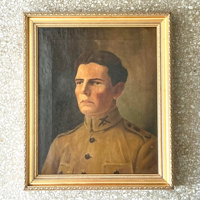 Add a touch of bohemian elegance to your space with this vintage original oil portrait on canvas. The rich tones and...