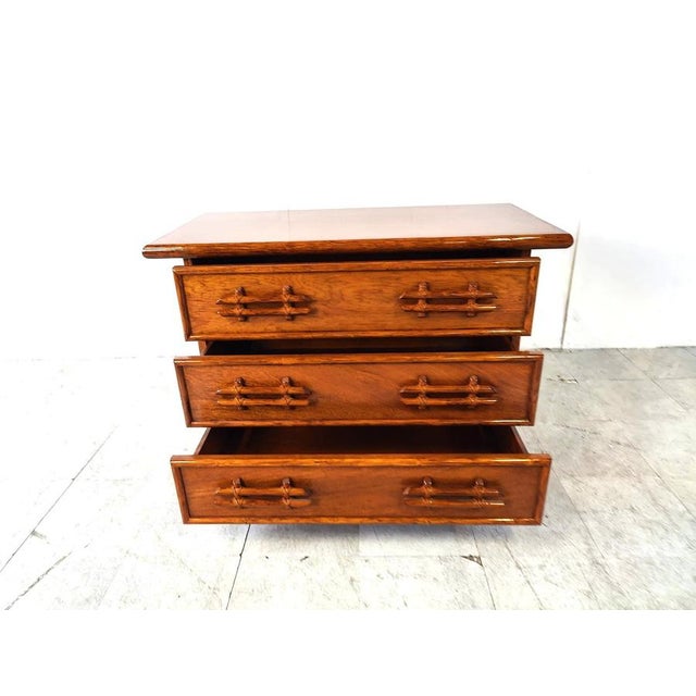 Vintage Bamboo Chest of Drawers from Maugrion, 1970s For Sale - Image 6 of 12