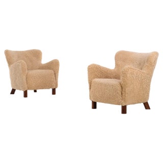 Set of 1669 Easy Chairs by Fritz Hansen, 1940s For Sale