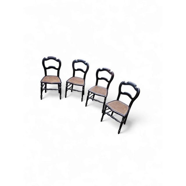 Brown Napoleon III Dining Chairs, 19th Century, Set of 5 For Sale - Image 8 of 18