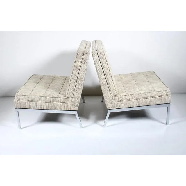 Modern Florence Knoll Model 65 Chrome Slipper Lounge Chairs, 1973 - A Pair For Sale - Image 3 of 13