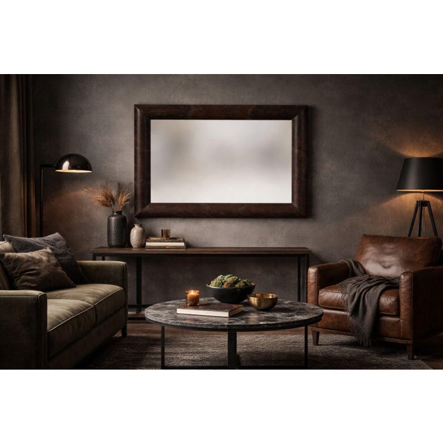 An exceptional vintage mirror designed by Karl Springer in the 1980s, showcasing the luxurious materials and refined...