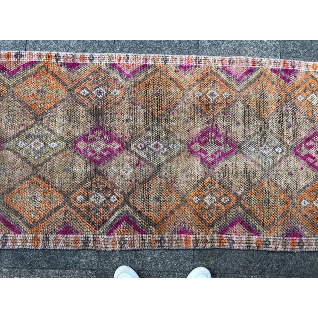 Vintage Tribal Handmade Hallway Runner- 2′10″ × 11′8″ For Sale - Image 10 of 11