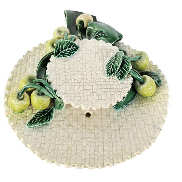 Mid 20th Century McCall Green Yellow Ceramic Fruits Wall Pocket Décor For Sale - Image 5 of 7