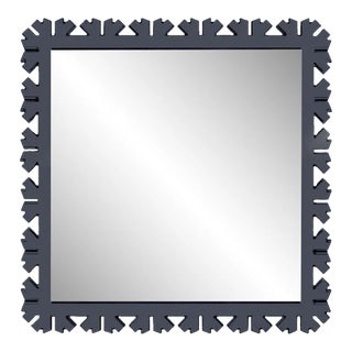 Fleur Home Audubon Bamboo Sticks Square Mirror in Hale Navy, 35.5x35.5 For Sale