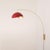 Mid-Century Modern Luna Bella Wall Arc Lamp - Weathered Brass, Red/Gold Shade, Dimmable For Sale - Image 3 of 8